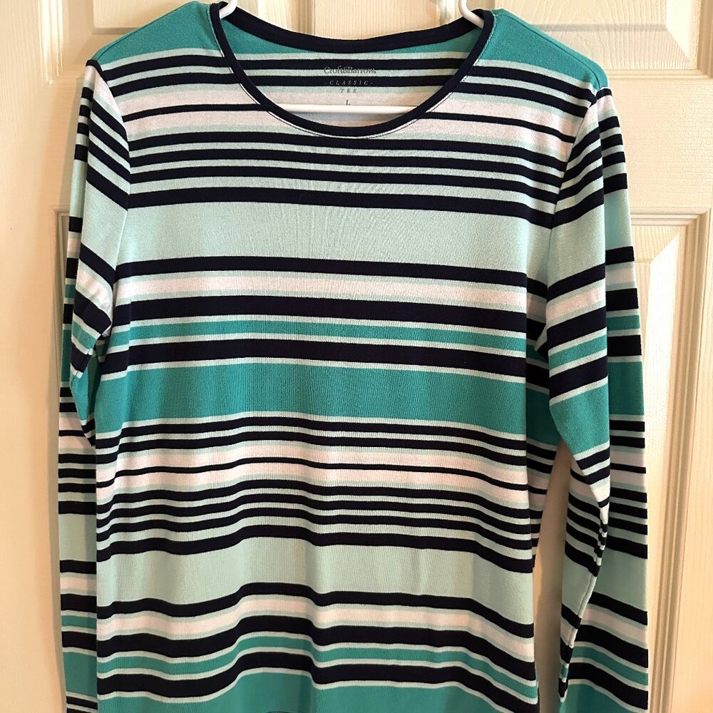 Croft & Barrow Striped long sleeve Classic Tee
